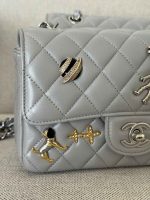Chanel Metallic Silver Space Charm Quilted Flap Bag SHW - Image 5