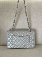 Chanel Metallic Silver Space Charm Quilted Flap Bag SHW - Image 3