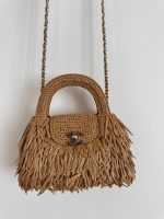 Chanel Kelly Bag Mini Fringe Beige Raffia