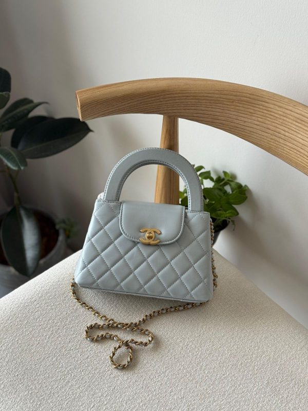 Chanel Kelly Bag Mini Baby Blue Calfskin