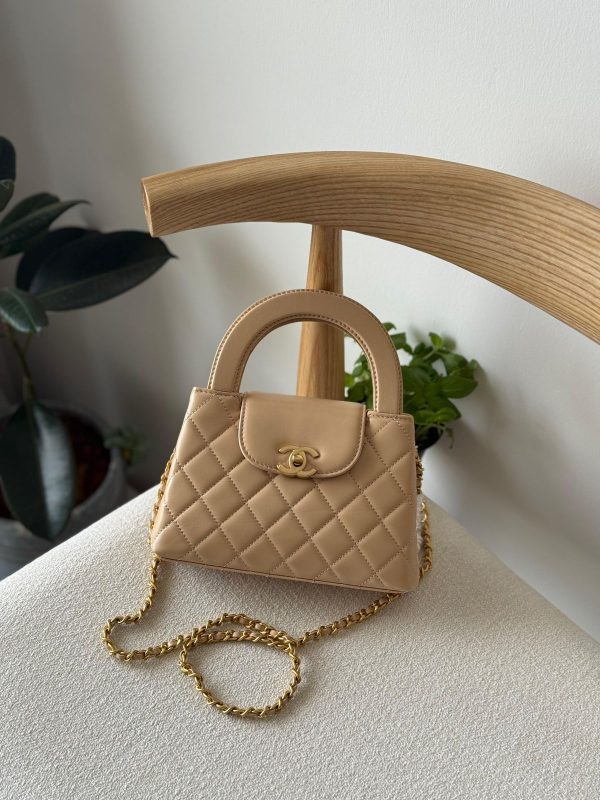 Chanel Kelly Bag Mini Beige Calfskin