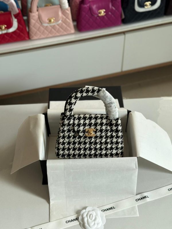 Chanel Kelly Bag Mini Black White Tweed