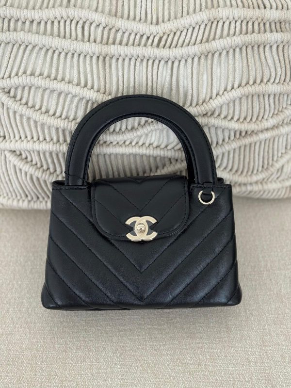 Chanel Kelly Bag Mini Black Calfskin