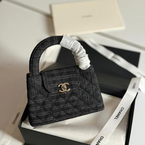 Chanel Kelly Bag Mini Black Denim Wash