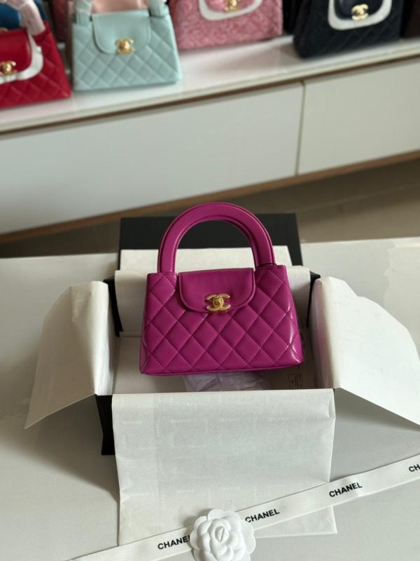 Chanel Kelly Bag Mini Fuchsia Pink Calfskin
