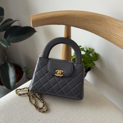 Chanel Kelly Bag Mini Grey Calfskin