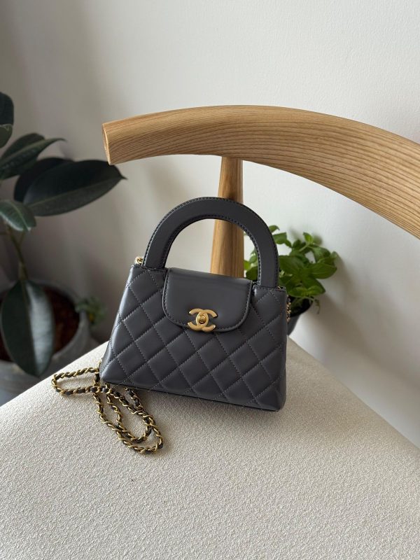 Chanel Kelly Bag Mini Grey Calfskin