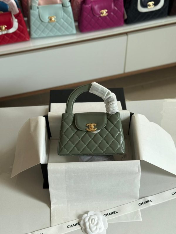 Chanel Kelly Bag Mini Khaki Green Calfskin