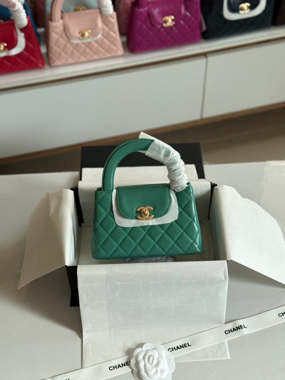 Chanel Kelly Bag Mini Light Green Calfskin Chanel Kelly Bag Mini Light Green Calfskin