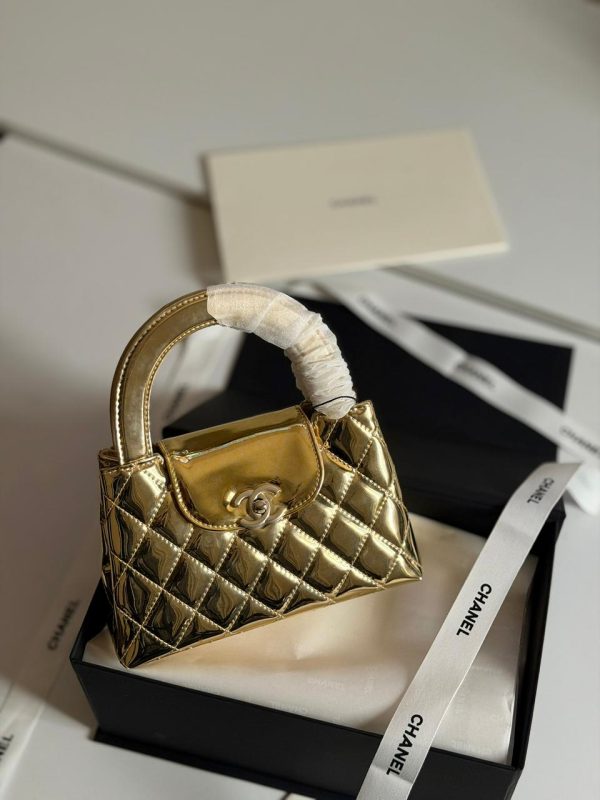 Chanel Kelly Bag Mini Metallic Gold Calfskin