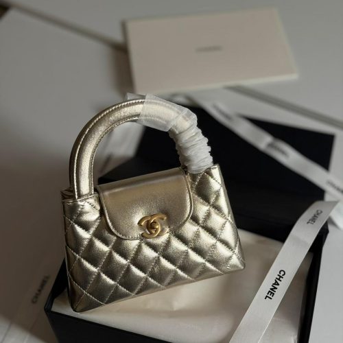 Chanel Kelly Bag Mini Metallic Light Gold Calfskin