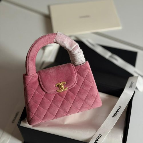 Chanel Kelly Bag Mini Pink Velvet