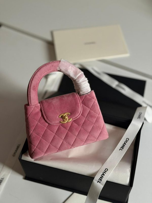 Chanel Kelly Bag Mini Pink Velvet