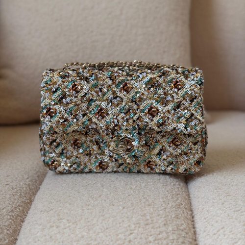 Chanel Multicolor Sequin Mini Flap Bag