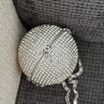 Chanel Silver Metal Ivory Resin Strass Crystal Sphere Ball Minaudiere Clutch Bag