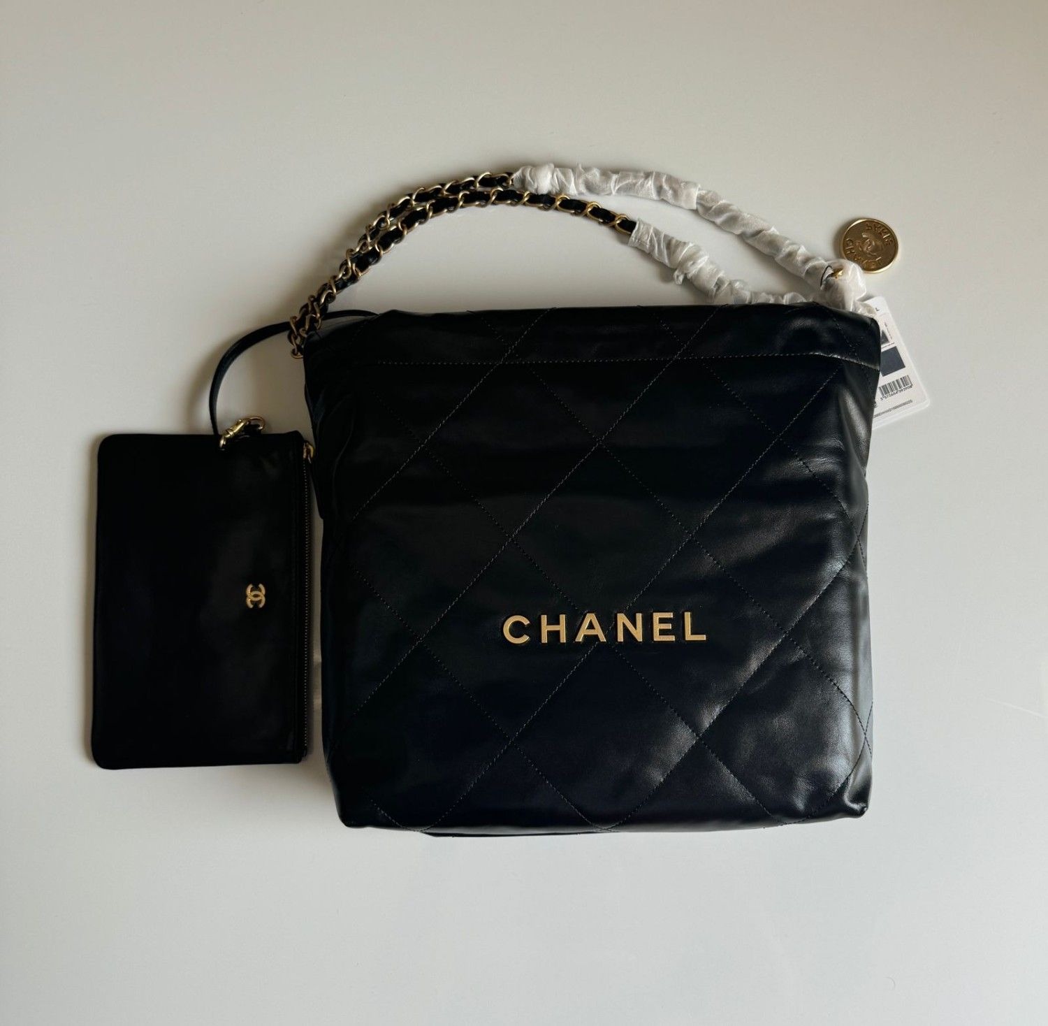 Chanel 22 Small Black Calfskin Gold Hardware Bag Chanel 22 Small Black Calfskin Gold Hardware Bag