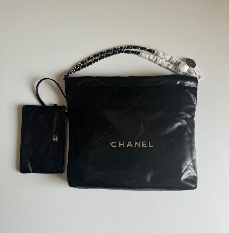Chanel 22 Small Black Calfskin silver Hardware Bag