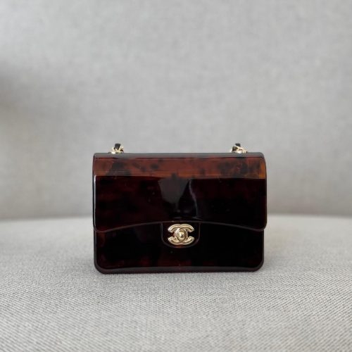 Chanel Tortoiseshell Plexi Mini Evening Clutch Bag