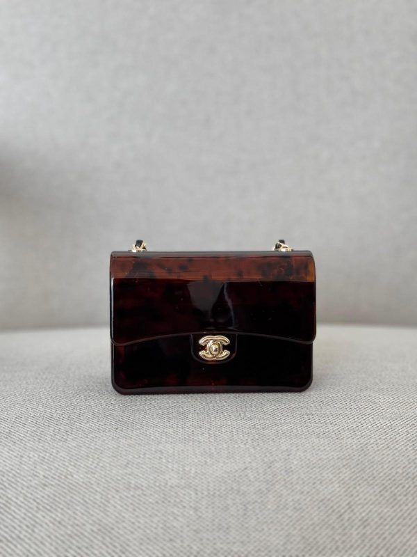 Chanel Tortoiseshell Plexi Mini Evening Clutch Bag