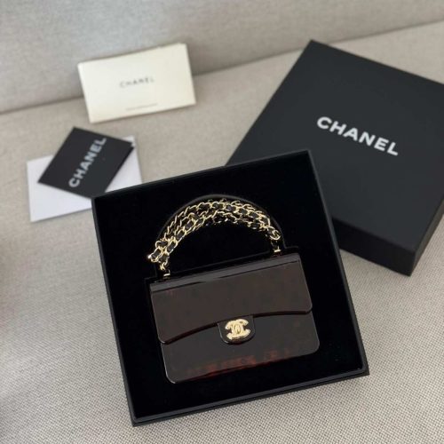 Chanel Tortoiseshell Plexi Mini Evening Clutch Bag