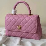 Chanel Small Pink Caviar Quilted Flap Coco Top Handle Bag