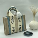 Chloe Tote Small Woody Beige & Light Blue