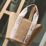 Chloe x Mifuko Large Woody Blushy Beige Fibers Basket Bag