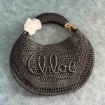 Chloe Summer Banana Bag Black Raffia