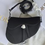 Christian Dior Medium Saddle Bag Black Ultra Matte Calfskin BHW