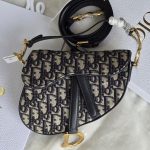 Christian Dior Saddle Bag Blue Oblique Jacquard Canvas