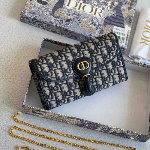 Dior Bobby East-West Pouch Blue Oblique Jacquard