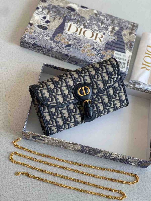 Dior Bobby East-West Pouch Blue Oblique Jacquard