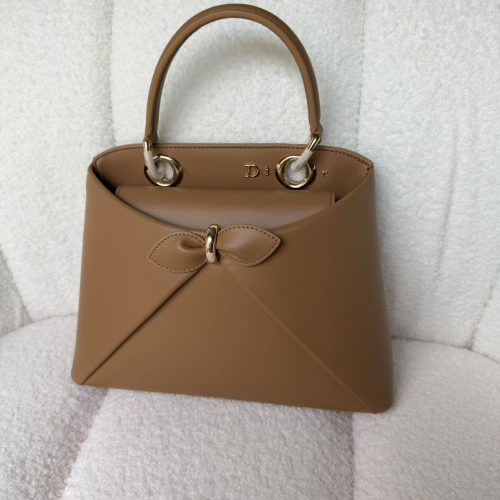 Dior Cigale Beige Shiny Supple Calfskin Leather Bag