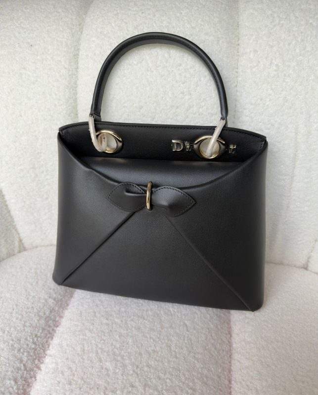 Dior Cigale Black Shiny Supple Calfskin Leather Bag