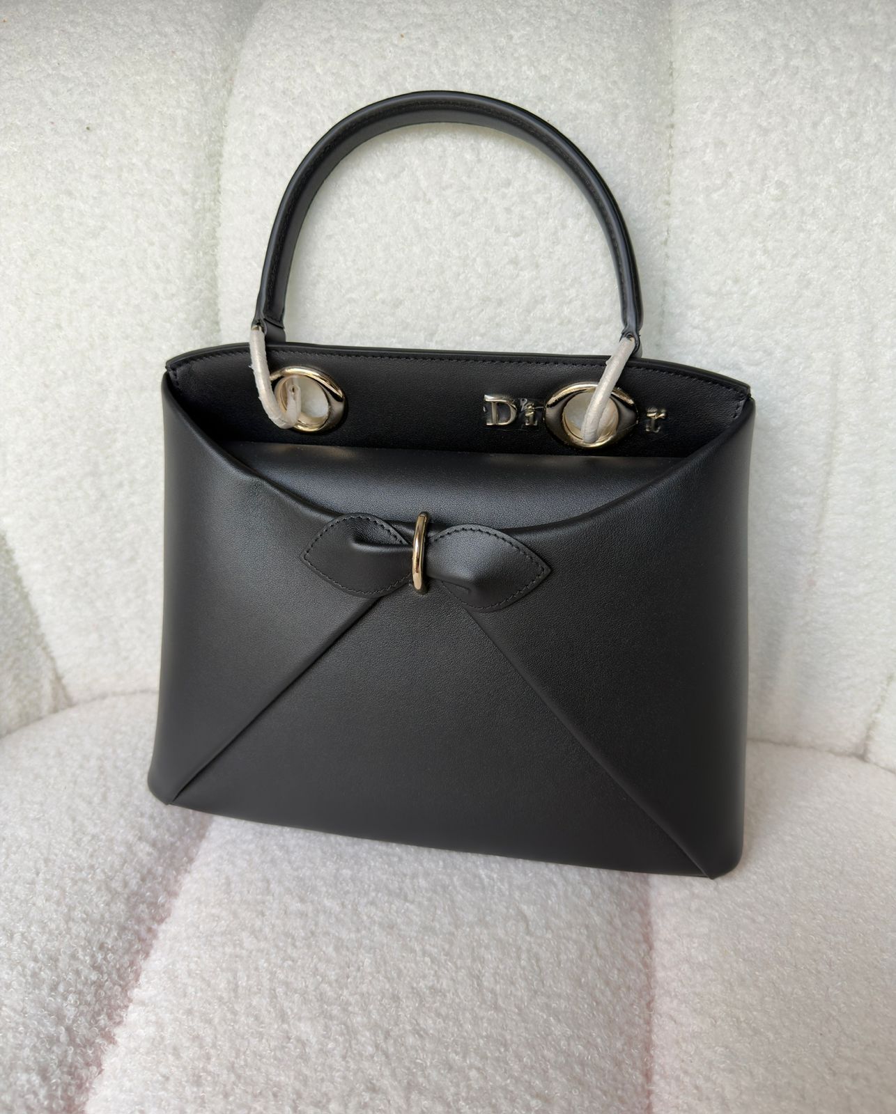 Dior Cigale Black Shiny Supple Calfskin Leather Bag Dior Cigale Black Shiny Supple Calfskin Leather Bag