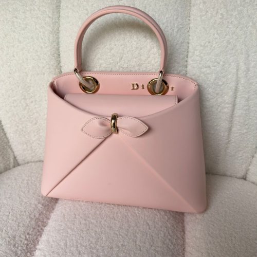 Dior Cigale Pink Shiny Supple Calfskin Leather Bag