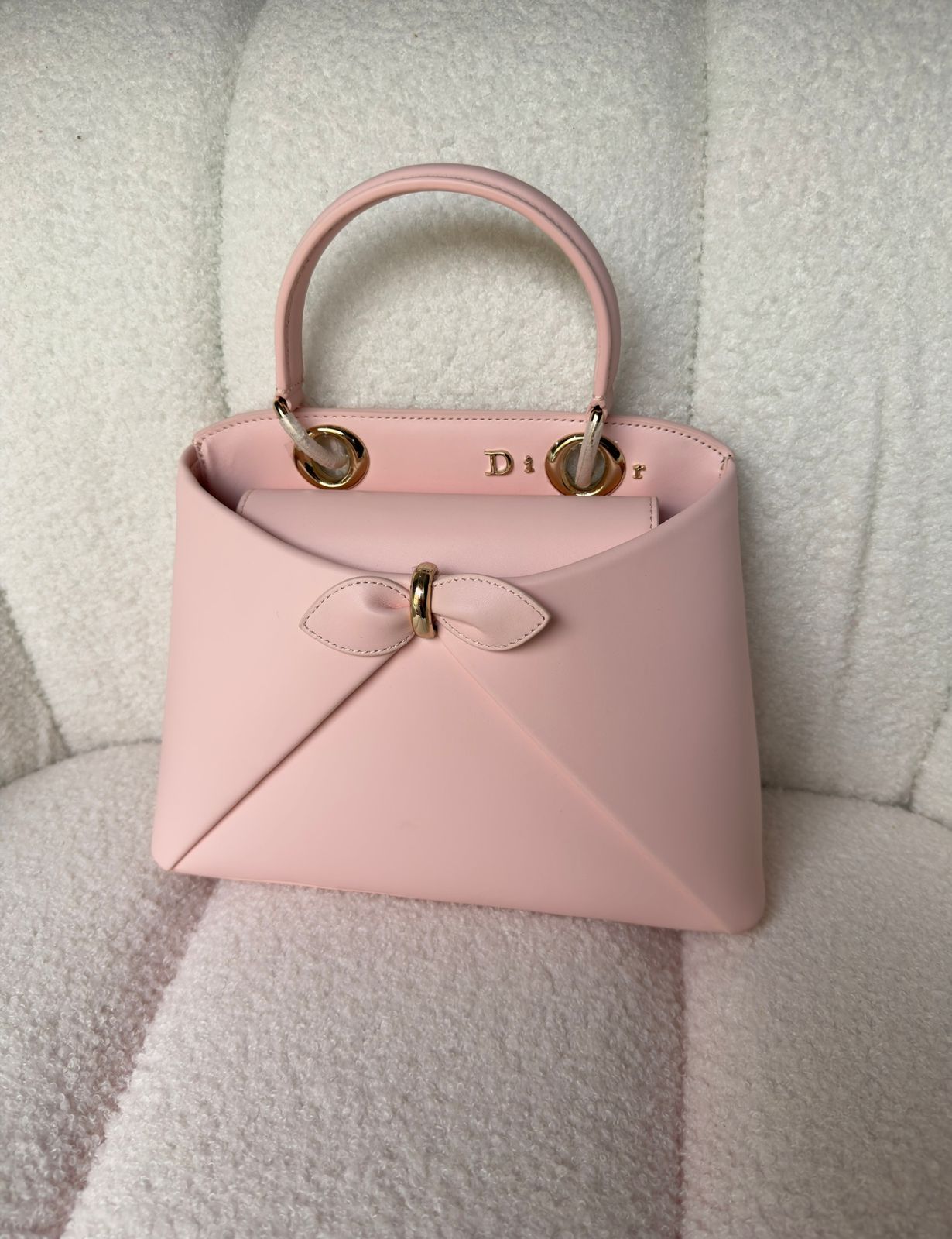 Dior Cigale Pink Shiny Supple Calfskin Leather Bag Dior Cigale Pink Shiny Supple Calfskin Leather Bag