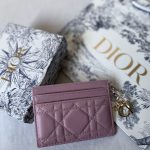 Dior Lady Dior Card Holder Freesia Dark Pink