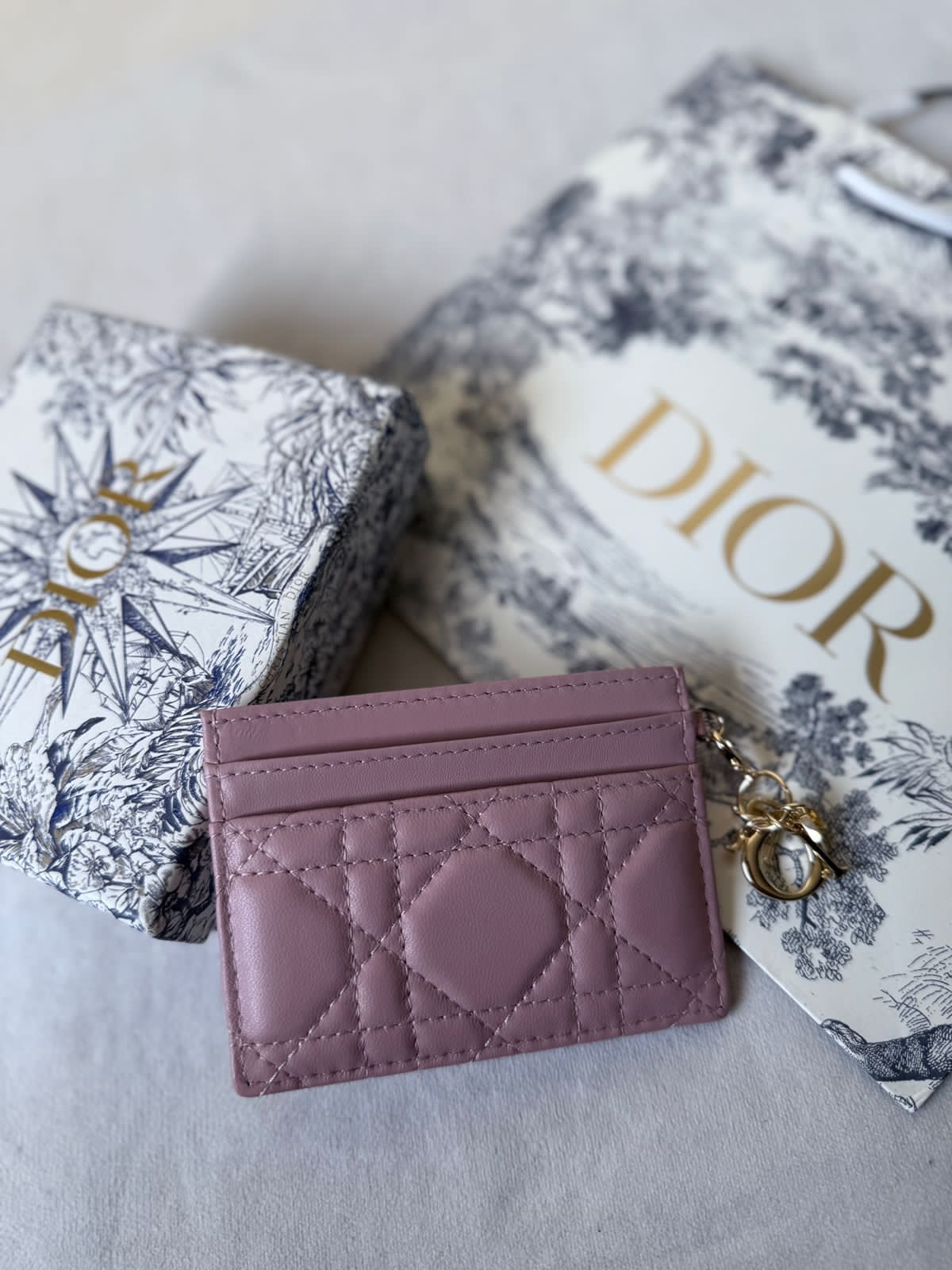 Dior Lady Dior Card Holder Freesia Dark Pink Dior Lady Dior Card Holder Freesia Dark Pink