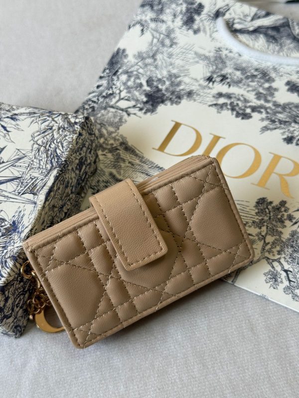 Dior Lady Dior Card Holder Jasmine Beige