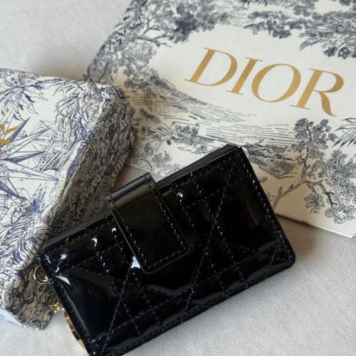 Dior Lady Dior Card Holder Jasmine Black Patent