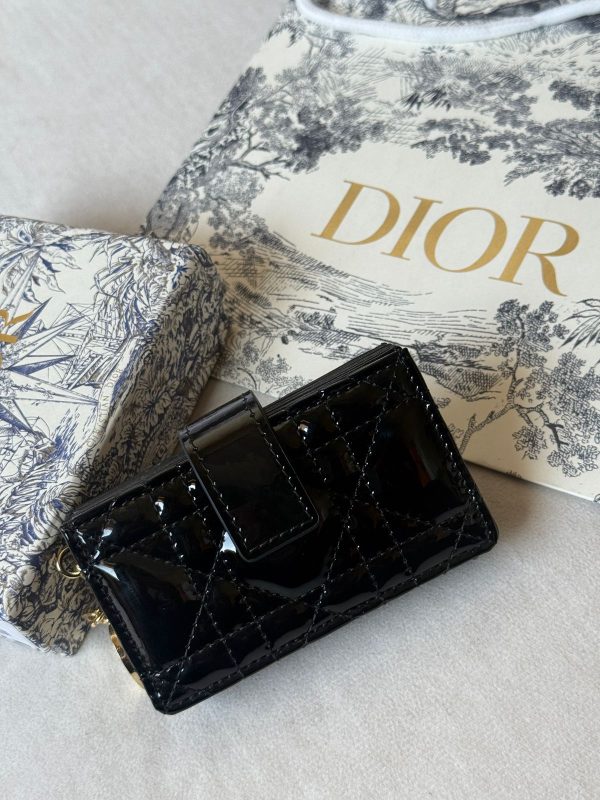 Dior Lady Dior Card Holder Jasmine Black Patent