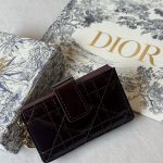 Dior Lady Dior Card Holder Jasmine Deep Burgundy