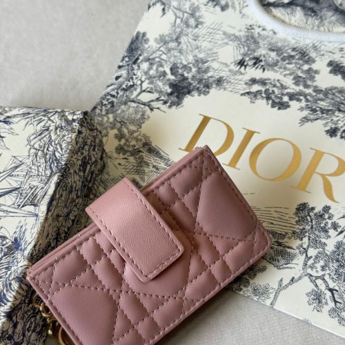 Dior Lady Dior Card Holder Jasmine Powder Pink