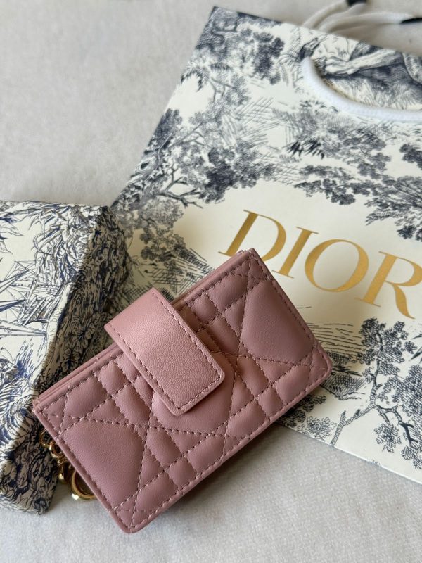 Dior Lady Dior Card Holder Jasmine Powder Pink