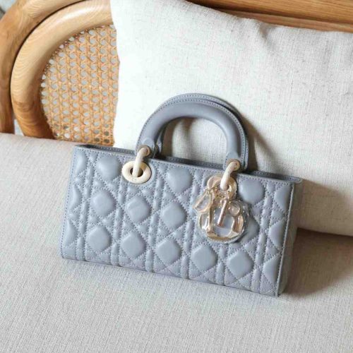 Dior Lady D-Joy Medium Grey Cannage Lambskin