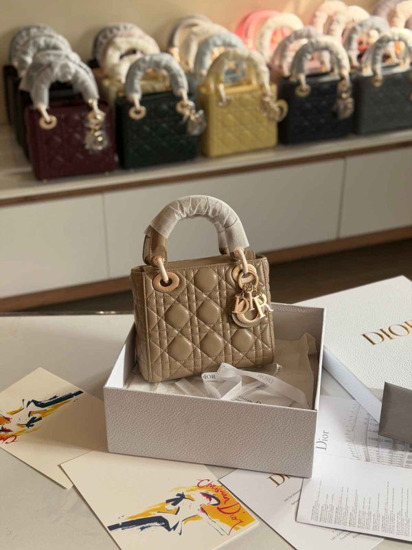 Dior Lady Dior Mini Beige Lambskin Bag