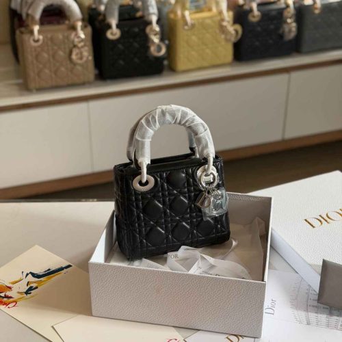 Dior Lady Dior Mini Black Lambskin Bag