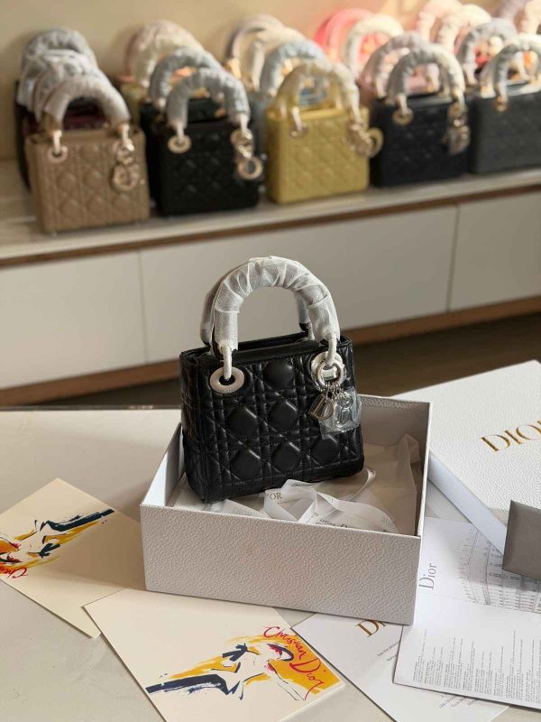 Dior Lady Dior Mini Black Lambskin Bag