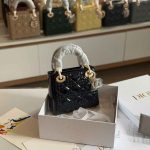 Dior Lady Dior Mini Black Patent Bag
